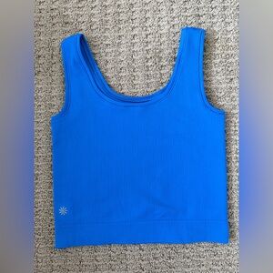 -Athleta Girls Rise Above Ribbed Cropped Tank Shirt Size Large